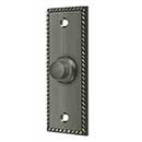 Deltana [BBSR333U15A] Solid Brass Door Bell Button - Rectangular w/ Rope - Antique Nickel Finish - 3 1/4&quot; L
