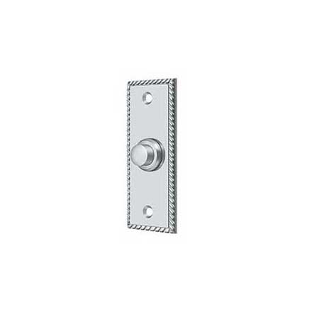 Deltana [BBSR333U26] Solid Brass Door Bell Button - Rectangular w/ Rope - Polished Chrome Finish - 3 1/4&quot; L