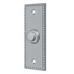 Deltana [BBSR333U26D] Solid Brass Door Bell Button - Rectangular w/ Rope - Brushed Chrome Finish - 3 1/4" L