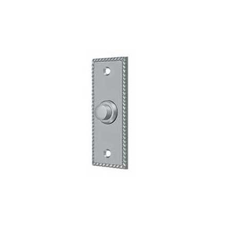 Deltana [BBSR333U26D] Solid Brass Door Bell Button - Rectangular w/ Rope - Brushed Chrome Finish - 3 1/4&quot; L