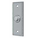 Deltana [BBSR333U26D] Solid Brass Door Bell Button - Rectangular w/ Rope - Brushed Chrome Finish - 3 1/4&quot; L