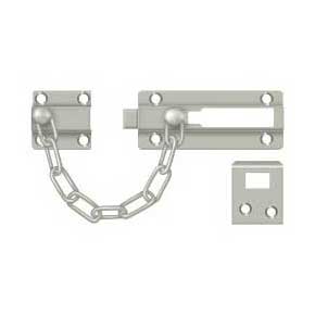 Deltana [CDG35U15] Solid Brass Door Chain Guard - Doorbolt - Brushed Nickel Finish - 7" L