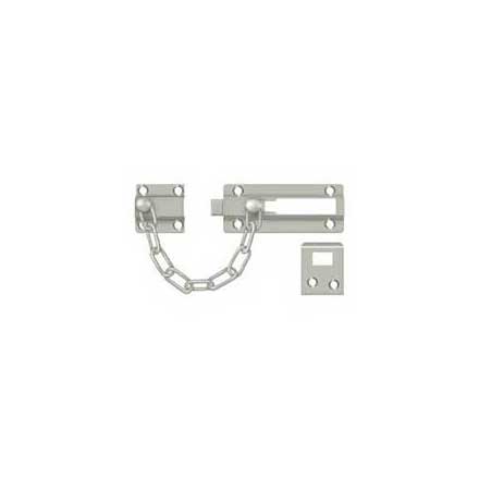 Deltana [CDG35U15] Solid Brass Door Chain Guard - Doorbolt - Brushed Nickel Finish - 7" L
