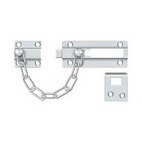 Deltana [CDG35U26] Solid Brass Door Chain Guard - Doorbolt - Polished Chrome Finish - 7" L