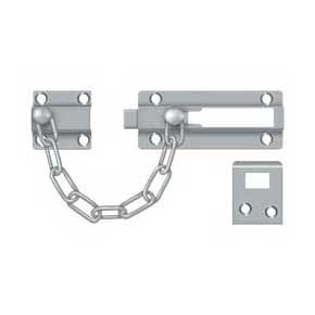 Deltana [CDG35U26D] Solid Brass Door Chain Guard - Doorbolt - Brushed Chrome Finish - 7" L