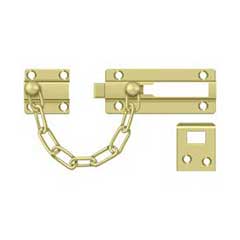 Deltana [CDG35U3] Solid Brass Door Chain Guard - Doorbolt - Polished Brass Finish - 7&quot; L