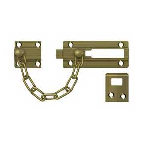 Deltana [CDG35U5] Solid Brass Door Chain Guard - Doorbolt - Antique Brass Finish - 7" L