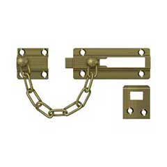 Deltana [CDG35U5] Solid Brass Door Chain Guard - Doorbolt - Antique Brass Finish - 7&quot; L