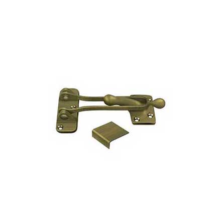 Deltana [DG525U5] Solid Brass Door Guard - Antique Brass Finish - 5&quot; L