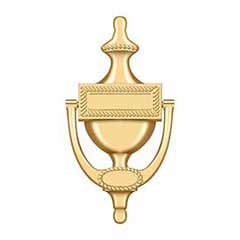 Deltana [DKR75CR003] Solid Brass Door Knocker - Victorian Rope - Polished Brass (PVD) Finish - 7 5/8&quot; H
