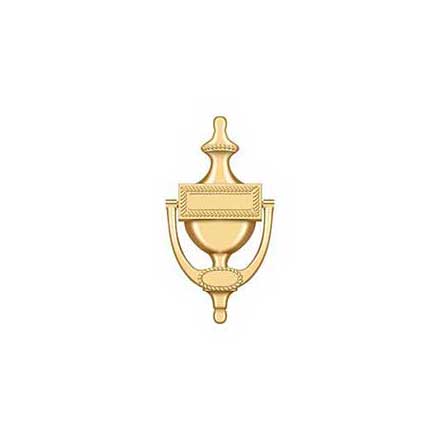 Deltana [DKR75CR003] Solid Brass Door Knocker - Victorian Rope - Polished Brass (PVD) Finish - 7 5/8&quot; H