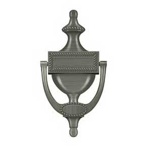 Deltana [DKR75U15A] Solid Brass Door Knocker - Victorian Rope - Antique Nickel Finish - 7 5/8" H