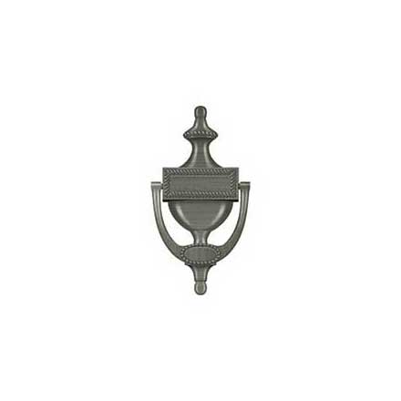 Deltana [DKR75U15A] Solid Brass Door Knocker - Victorian Rope - Antique Nickel Finish - 7 5/8&quot; H