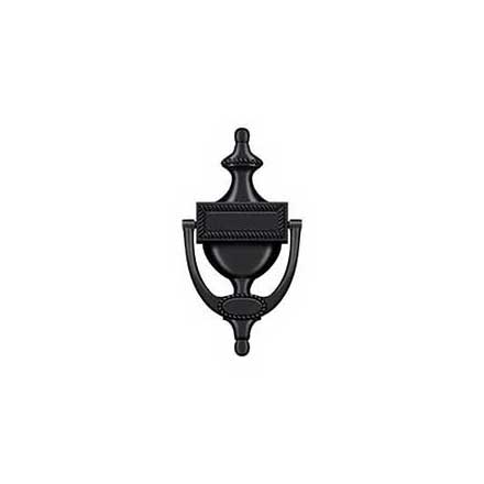 Deltana [DKR75U19] Solid Brass Door Knocker - Victorian Rope - Paint Black Finish - 7 5/8&quot; H