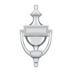 Deltana [DKR75U26] Solid Brass Door Knocker - Victorian Rope - Polished Chrome Finish - 7 5/8" H