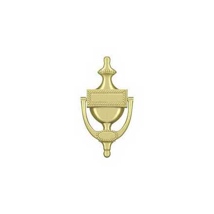 Deltana [DKR75U3] Solid Brass Door Knocker - Victorian Rope - Polished Brass Finish - 7 5/8&quot; H