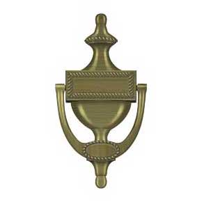 Deltana [DKR75U5] Solid Brass Door Knocker - Victorian Rope - Antique Brass Finish - 7 5/8" H