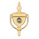 Deltana [DKV630CR003] Solid Brass Door Knocker - Traditional w/ Viewer - Polished Brass (PVD) Finish - 5 7/8" H