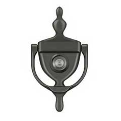 Deltana [DKV630U10B] Solid Brass Door Knocker - Traditional w/ Viewer - Oil Rubbed Bronze Finish - 5 7/8&quot; H