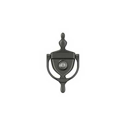 Deltana [DKV630U10B] Solid Brass Door Knocker - Traditional w/ Viewer - Oil Rubbed Bronze Finish - 5 7/8&quot; H