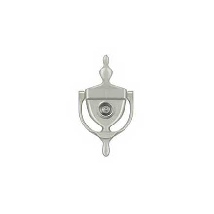 Deltana [DKV630U15] Solid Brass Door Knocker - Traditional w/ Viewer - Brushed Nickel Finish - 5 7/8&quot; H
