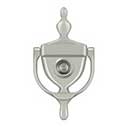Deltana [DKV630U15] Solid Brass Door Knocker - Traditional w/ Viewer - Brushed Nickel Finish - 5 7/8&quot; H