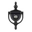 Deltana [DKV630U19] Solid Brass Door Knocker - Traditional w/ Viewer - Paint Black Finish - 5 7/8" H