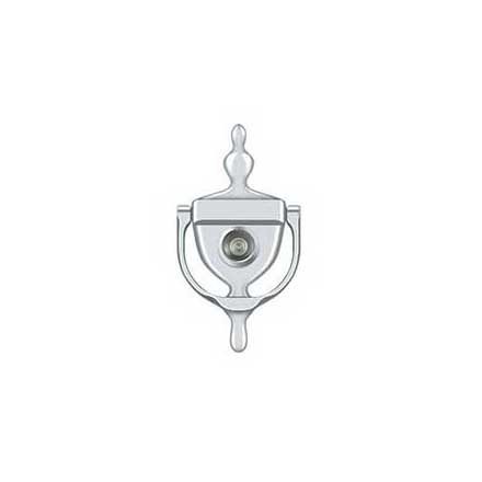 Deltana [DKV630U26] Solid Brass Door Knocker - Traditional w/ Viewer - Polished Chrome Finish - 5 7/8&quot; H