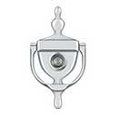 Deltana [DKV630U26] Solid Brass Door Knocker - Traditional w/ Viewer - Polished Chrome Finish - 5 7/8" H