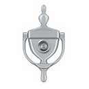 Deltana [DKV630U26D] Solid Brass Door Knocker - Traditional w/ Viewer - Brushed Chrome Finish - 5 7/8&quot; H