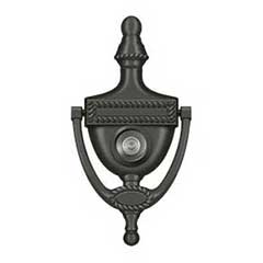 Deltana [DKV6RU10B] Solid Brass Door Knocker - Victorian Rope w/ Viewer - Oil Rubbed Bronze Finish - 6&quot; H