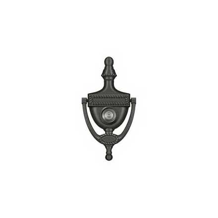 Deltana [DKV6RU10B] Solid Brass Door Knocker - Victorian Rope w/ Viewer - Oil Rubbed Bronze Finish - 6&quot; H