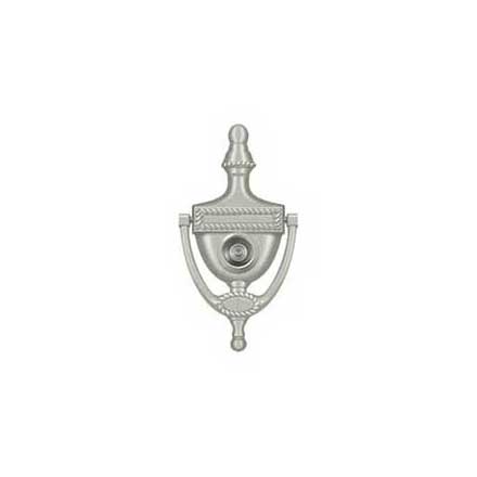 Deltana [DKV6RU15] Solid Brass Door Knocker - Victorian Rope w/ Viewer - Brushed Nickel Finish - 6&quot; H