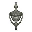 Deltana [DKV6RU15A] Solid Brass Door Knocker - Victorian Rope w/ Viewer - Antique Nickel Finish - 6" H