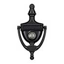 Deltana [DKV6RU19] Solid Brass Door Knocker - Victorian Rope w/ Viewer - Paint Black Finish - 6&quot; H
