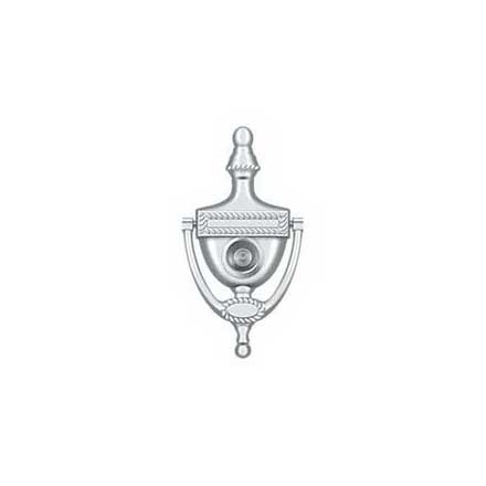 Deltana [DKV6RU26] Solid Brass Door Knocker - Victorian Rope w/ Viewer - Polished Chrome Finish - 6&quot; H