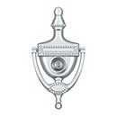 Deltana [DKV6RU26] Solid Brass Door Knocker - Victorian Rope w/ Viewer - Polished Chrome Finish - 6&quot; H