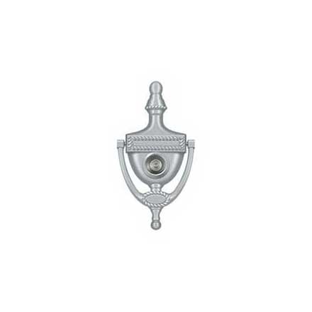 Deltana [DKV6RU26D] Solid Brass Door Knocker - Victorian Rope w/ Viewer - Brushed Chrome Finish - 6&quot; H