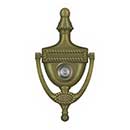 Deltana [DKV6RU5] Solid Brass Door Knocker - Victorian Rope w/ Viewer - Antique Brass Finish - 6" H