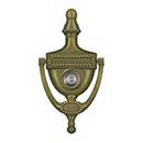 Deltana [DKV6RU5] Solid Brass Door Knocker - Victorian Rope w/ Viewer - Antique Brass Finish - 6&quot; H