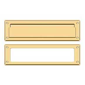 Deltana [MS211CR003] Solid Brass Door Mail Slot - Interior Frame - Polished Brass (PVD) Finish - 13 1/8" L