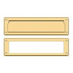 Deltana [MS211CR003] Solid Brass Door Mail Slot - Interior Frame - Polished Brass (PVD) Finish - 13 1/8&quot; L