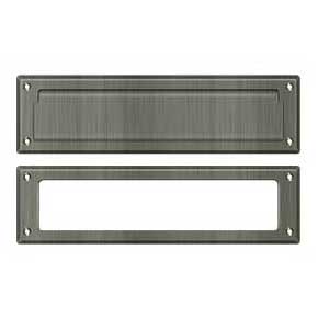 Deltana [MS211U15A] Solid Brass Door Mail Slot - Interior Frame - Antique Nickel Finish - 13 1/8" L