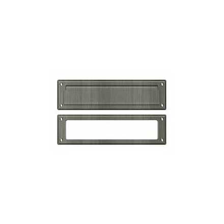 Deltana [MS211U15A] Solid Brass Door Mail Slot - Interior Frame - Antique Nickel Finish - 13 1/8" L