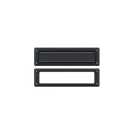 Deltana [MS211U19] Solid Brass Door Mail Slot - Interior Frame - Paint Black Finish - 13 1/8&quot; L