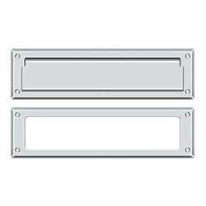 Deltana [MS211U26] Solid Brass Door Mail Slot - Interior Frame - Polished Chrome Finish - 13 1/8" L