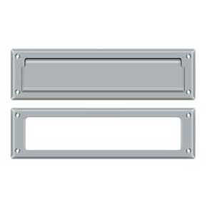 Deltana [MS211U26D] Solid Brass Door Mail Slot - Interior Frame - Brushed Chrome Finish - 13 1/8" L