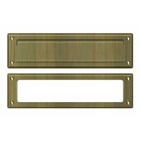 Deltana [MS211U5] Solid Brass Door Mail Slot - Interior Frame - Antique Brass Finish - 13 1/8" L