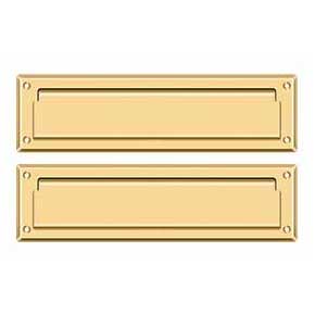Deltana [MS212CR003] Solid Brass Door Mail Slot - Interior Flap - Polished Brass (PVD) Finish - 13 1/8" L