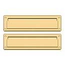 Deltana [MS212CR003] Solid Brass Door Mail Slot - Interior Flap - Polished Brass (PVD) Finish - 13 1/8&quot; L
